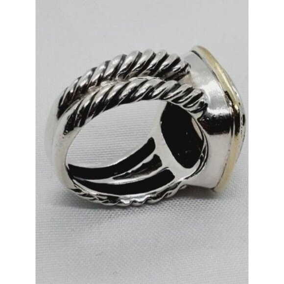 David Yurman Albion Citrine 18K Silver Diamond Ring - Picture 8 of 11